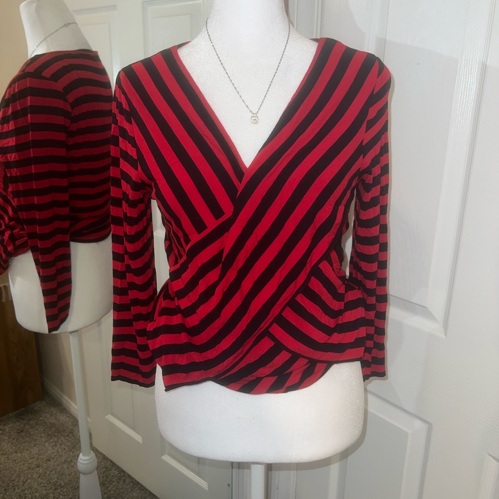 Vine Camuto French Style Striped Top Size S